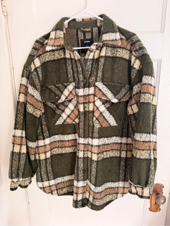 Cotton On Jackets & Blazers - Cotton On Brown & Black Plaid Button-Up Shirt Jacket